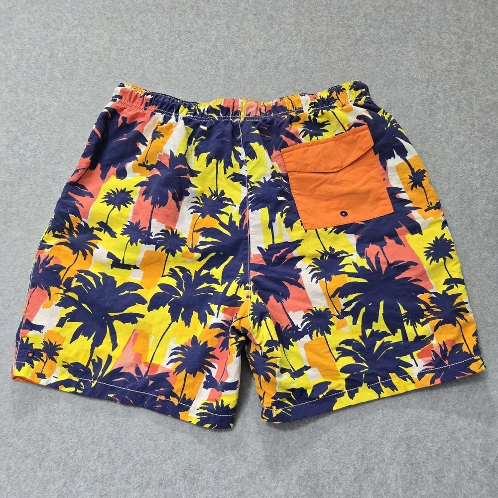 Tommy‎ Bahama Reversible Swim Shorts Mens Large Palm Print Nylon Trunks Beach
